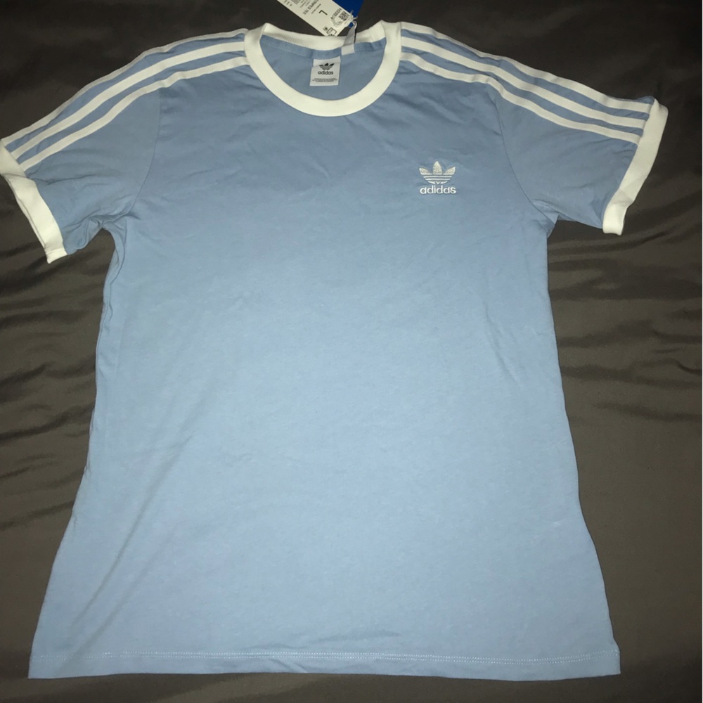 Baby Blue Adidas 3-Stripe T-shirt